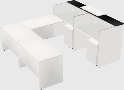 Shared one sided u-shaped reception desk