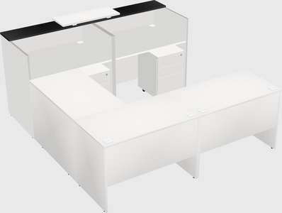 Shared one sided u-shaped reception desk