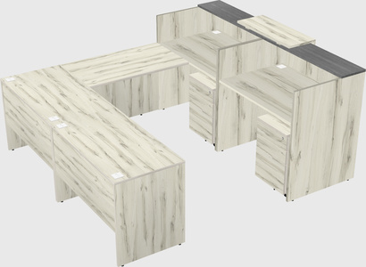 Shared one sided u-shaped reception desk