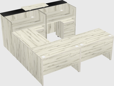 Shared one sided u-shaped reception desk