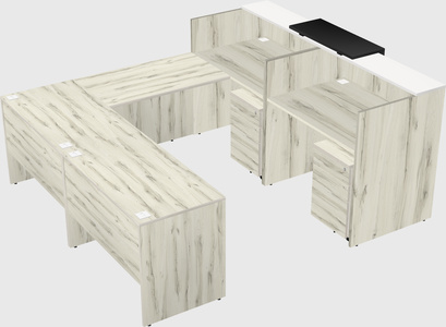 Shared one sided u-shaped reception desk