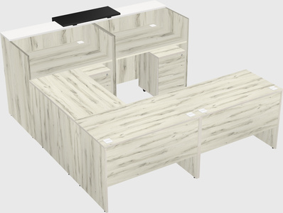 Shared one sided u-shaped reception desk