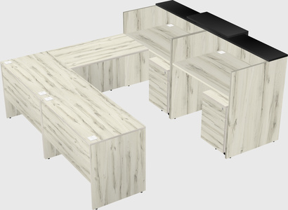 Shared one sided u-shaped reception desk