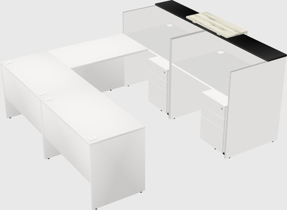 Shared one sided u-shaped reception desk