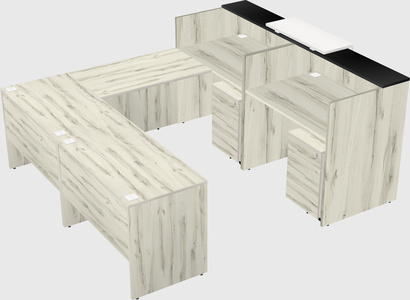 Shared one sided u-shaped reception desk