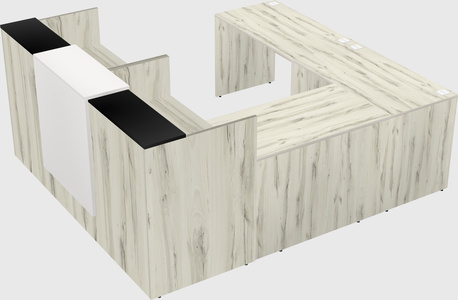 Shared one sided u-shaped reception desk