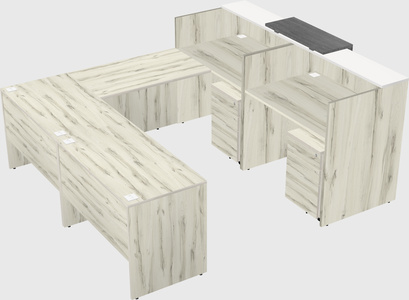 Shared one sided u-shaped reception desk