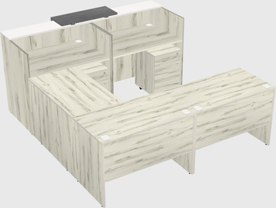 Shared one sided u-shaped reception desk