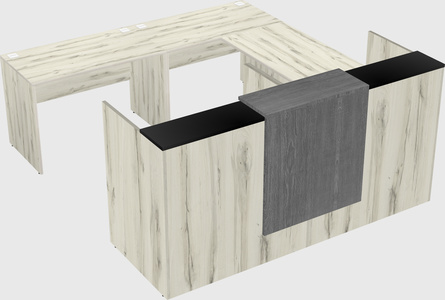 Shared one sided u-shaped reception desk