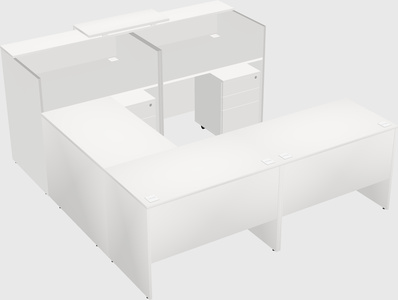 Shared one sided u-shaped reception desk