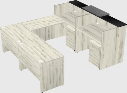 Shared one sided u-shaped reception desk