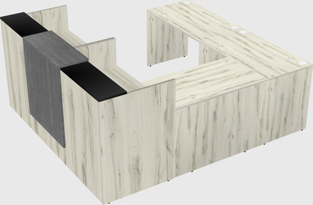 Shared one sided u-shaped reception desk