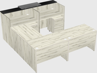 Shared one sided u-shaped reception desk