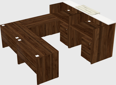 Shared one sided u-shaped reception desk