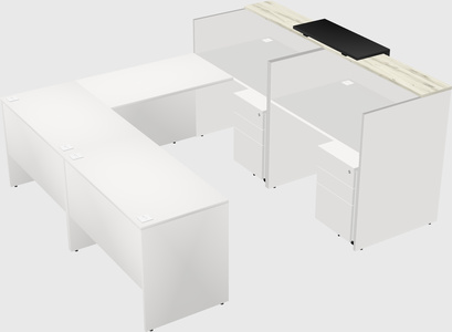 Shared one sided u-shaped reception desk