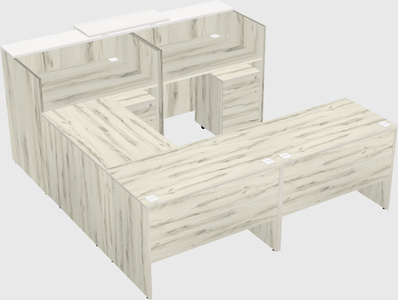 Shared one sided u-shaped reception desk