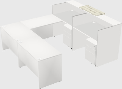 Shared one sided u-shaped reception desk