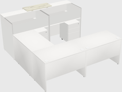 Shared one sided u-shaped reception desk