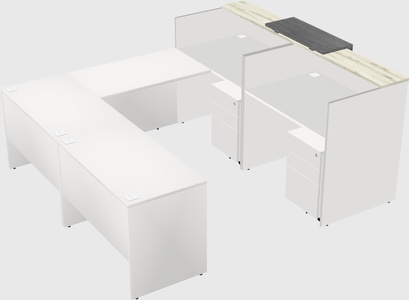 Shared one sided u-shaped reception desk