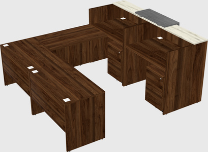 Shared one sided u-shaped reception desk