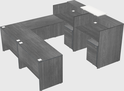 Shared one sided u-shaped reception desk