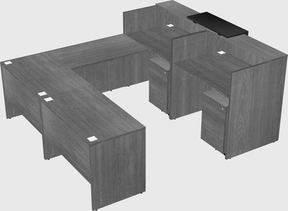 Shared one sided u-shaped reception desk