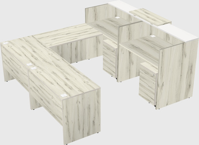 Shared one sided u-shaped reception desk