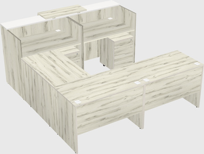 Shared one sided u-shaped reception desk