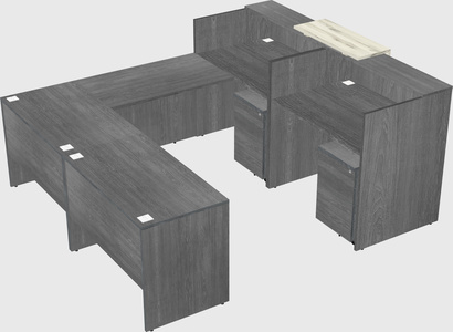 Shared one sided u-shaped reception desk