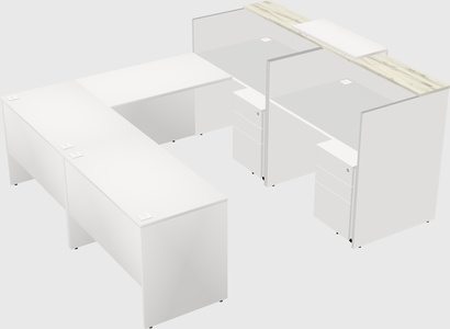 Shared one sided u-shaped reception desk