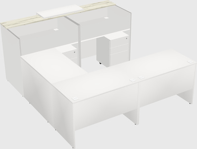 Shared one sided u-shaped reception desk