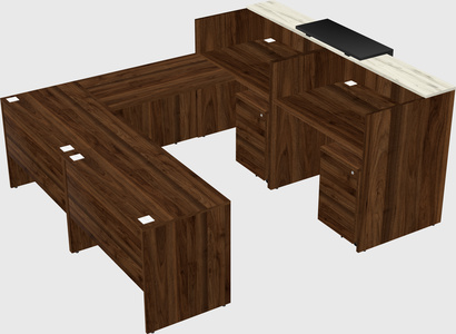 Shared one sided u-shaped reception desk