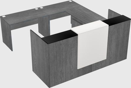 Shared one sided u-shaped reception desk