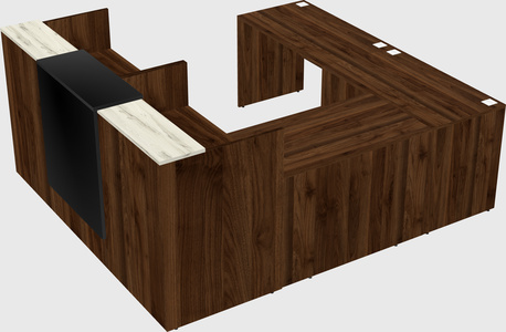Shared one sided u-shaped reception desk