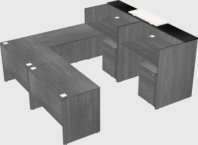 Shared one sided u-shaped reception desk
