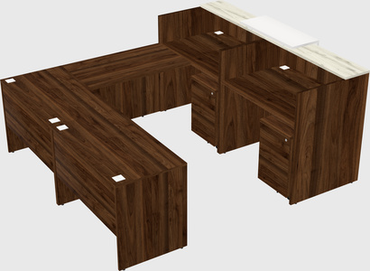 Shared one sided u-shaped reception desk