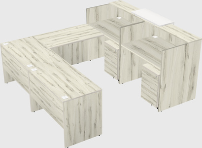 Shared one sided u-shaped reception desk