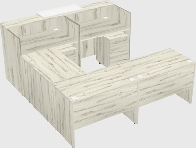 Shared one sided u-shaped reception desk