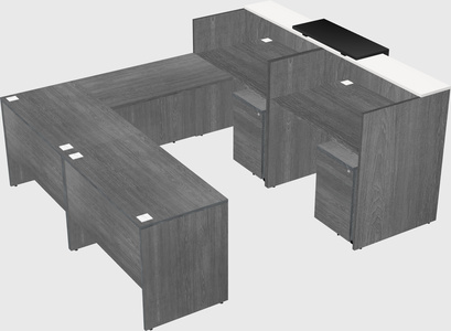Shared one sided u-shaped reception desk