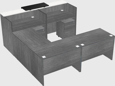 Shared one sided u-shaped reception desk