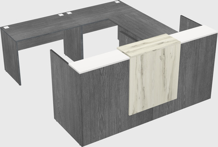 Shared one sided u-shaped reception desk