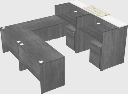Shared one sided u-shaped reception desk