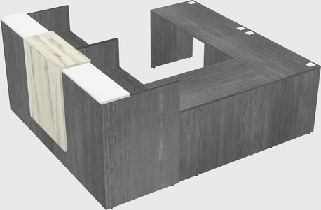 Shared one sided u-shaped reception desk