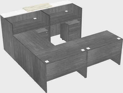 Shared one sided u-shaped reception desk