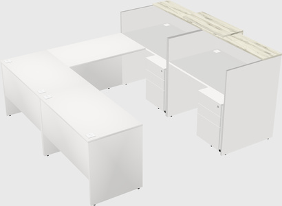 Shared one sided u-shaped reception desk