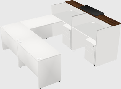 Shared one sided u-shaped reception desk