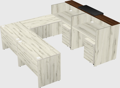 Shared one sided u-shaped reception desk