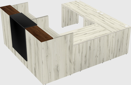 Shared one sided u-shaped reception desk