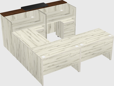 Shared one sided u-shaped reception desk
