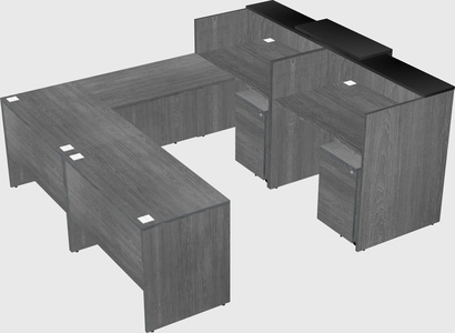 Shared one sided u-shaped reception desk